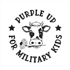 purple up for military kids logo inspirational positive quotes, motivational, typography, lettering design