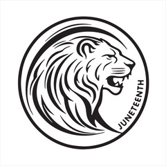 juneteenth lion logo inspirational positive quotes, motivational, typography, lettering design