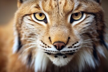 Fototapeta premium Agile Lynx animal cat closeup. Nature outdoor forest big mammal. Generate Ai