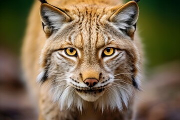 Magnificent Lynx animal cat closeup. Nature outdoor forest big mammal. Generate Ai