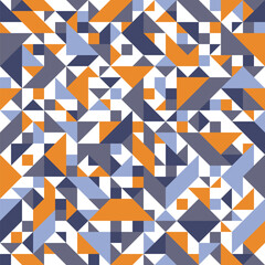 Geometric seamless pattern with triangles. Abstract background with geometric shapes. Ornament in triangle. Mosaic repeating texture. Vector illustration. Design paper, wallpaper, fabric.