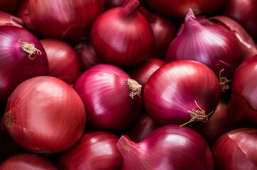 Aromatic Closeup onions. Raw peel slice. Generate Ai