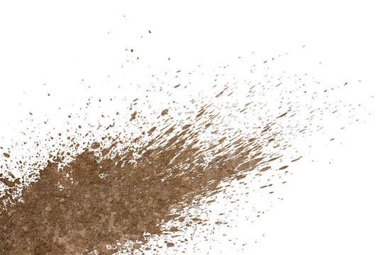 mud splash isolated transparency background..
