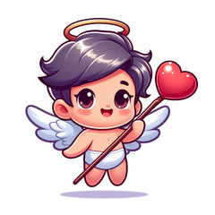 Happy Cupid cartoon vector illustration