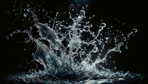 Splash of Water with Splashes and Droplets