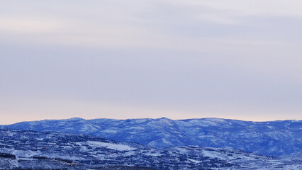 Utah winter mountain landscape in mountains with expansive scenery.