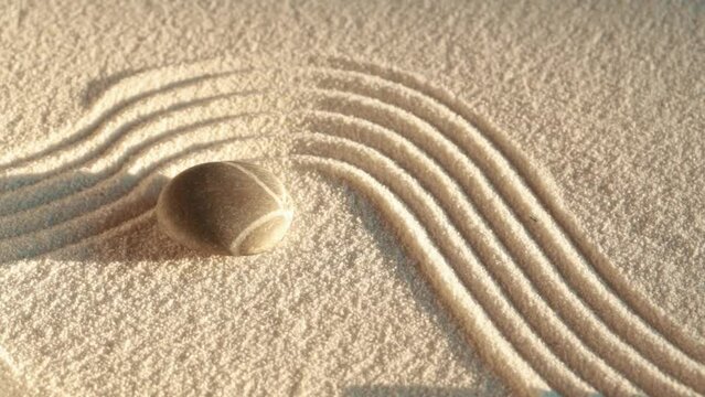 Making Zen pattern in white sand