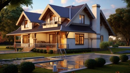 Beautiful house construction plans realistic photography Ai generated art