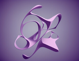 3d rendering of an abstract lilac shape