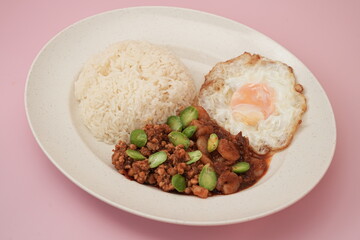 Sambal petal fried egg with rice