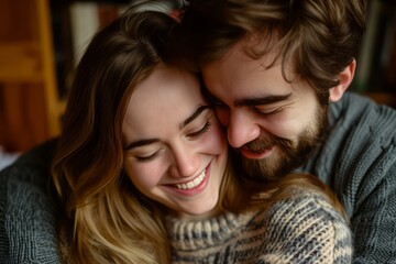 Young Couple in Love on Valentines Day Hugging Romantic Vibe
