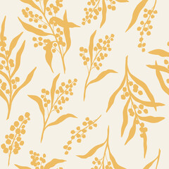 Flat vector wattle branches background