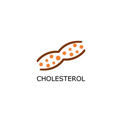 Cholesterol flat icon. Color simple element from nutrition collection  isolated on white background 