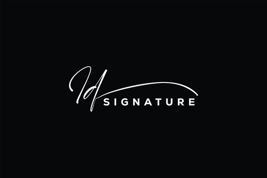 ID initials Handwriting signature logo. ID Hand drawn Calligraphy lettering Vector. ID letter real estate, beauty, photography letter logo design.
