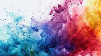 Colorful ink in water on white background. Abstract background for design