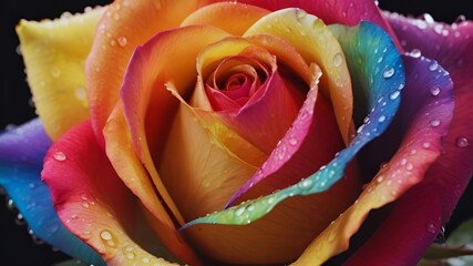 Beautiful rainbow rose wallpaper, Love, Valentines' day, for lovers, beautiful flowers