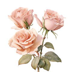 Vintage Rose Watercolor Clipart, Classic Rose Illustration, Valentine Rose PNG 