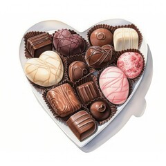 Gourmet Temptation - Valentine's Day Celebration with a Box of Premium Heart-Shaped Chocolates