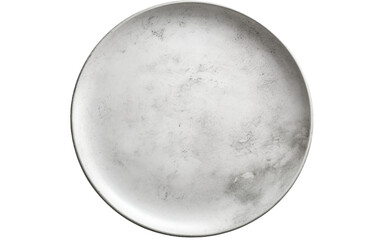 Ceramic Plate Isolated with Industrial Concrete Texture Isolated on Transparent Background PNG.