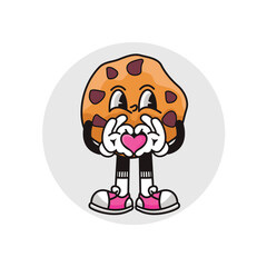 RETRO MASCOT BREAD VALENTINE DAY TEMPLATE VECTOR