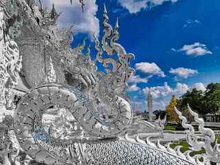 The famous white temple in Chiang Mai, northern Thailand