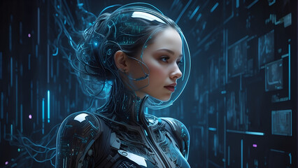 Naklejka premium cyber women