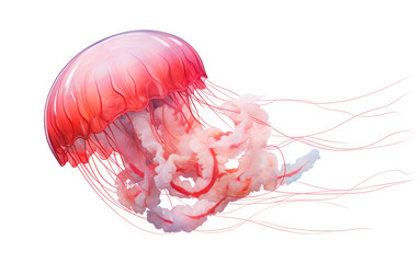 Fototapeta premium Jellyfish Isolated Isolated on Transparent Background PNG.