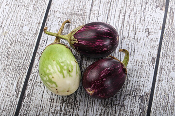 Heap of raw asian baby eggplant