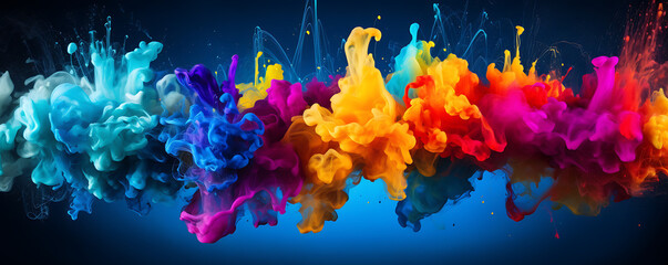 Vibrant splashes of colors blending together, creating a lively and artistic backdrop for any product