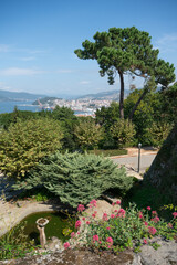 View over Vigo harbour and estuary from Parque Monte do Castro in Vigo.