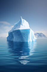 Iceberg in the arctic sea, frozen landscape, icy seascape