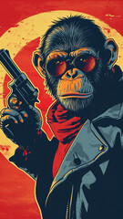 monkey vintage film poster