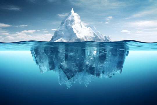 Majestic Iceberg: Unveiling the Hidden Threat  (Hidden Danger And Global Warming Concept)
