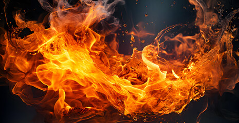 Fototapeta na wymiar Fire flames isolated on black background. Abstract blaze fire flame texture background. 3d rendering