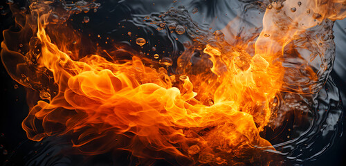 Fire flames isolated on black background. Abstract blaze fire flame texture background. 3d rendering