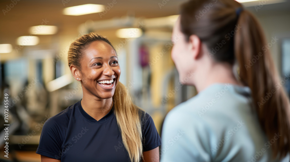 Sticker Occupational therapist with patient reflecting progress in therapy room