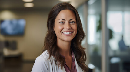 Obraz premium Passionate genetic counselor in clinic guiding patient through genetic information