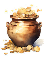 pot of gold coin ai generative 
