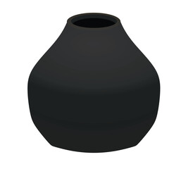 Black  empty vase. vector illustration