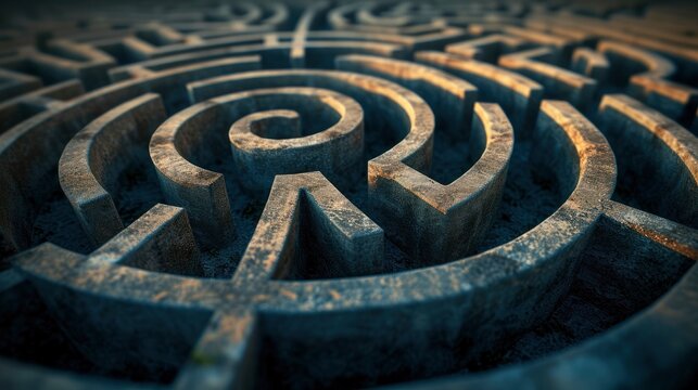 Create visual representations of a maze the complex journey, Close up view