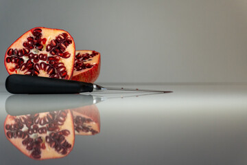 A Close-Up of Juicy Pomegranate