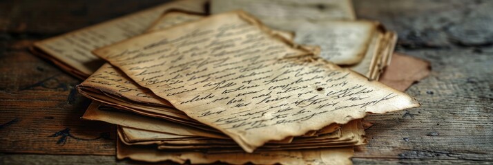 Yellowed and forgotten handwritten letters
