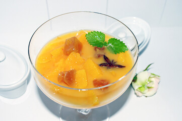 dessert quark mousse orangen orangensauce 