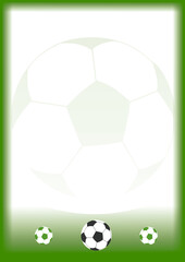 football poster A3 background - invitation, diploma, green background, ball ver 6