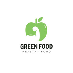 abstract green apple logo