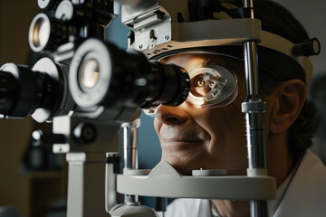 Ophthalmologist conducting eye examination