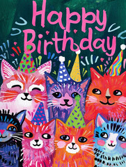 birthday card with cat