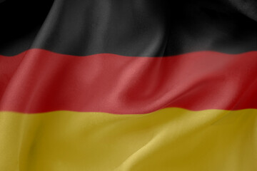 Germany  waving flag close up fabric texture background