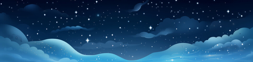 The night universe filled with clouds