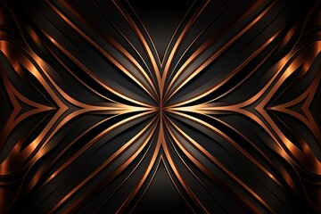 Symmetric copper and black circle background pattern 